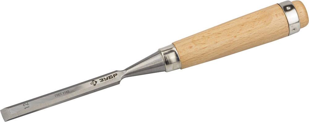 18096-12 Стамеска-долото ЗУБР ''ЭКСПЕРТ'' с деревянной ручкой, хромованадиевая, 12мм - фото 1 - id-p221704421