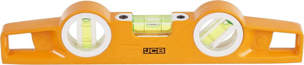 JBL008 Уровень JCB ''Торпедо'' литой алюминиевый, 3 ампулы, точность 0,5мм/м, 25см - фото 1 - id-p221702478