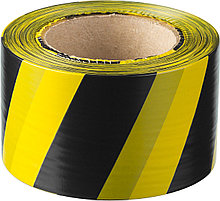 12242-75-200 Сигнальная лента, цвет черно-желтый, 75мм х 200м, ЗУБР Мастер