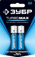 59206-2C_z01 Щелочная батарейка 1.5 В, тип АА, 2 шт, ЗУБР Turbo-MAX