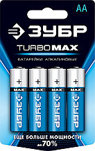 59206-4C_z01 Щелочная батарейка 1.5 В, тип АА, 4 шт, ЗУБР Turbo-MAX