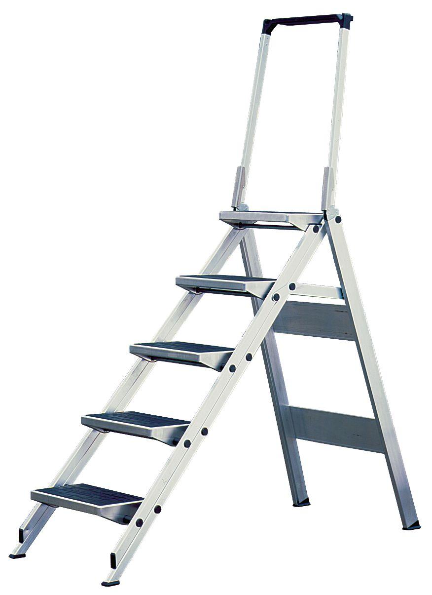 810274 Складная лестница с ограждением, 5 ступ KRAUSE - фото 1 - id-p221694799