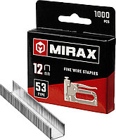 3153-12 MIRAX 12 мм скобы для степлера тонкие тип 53, 1000 шт