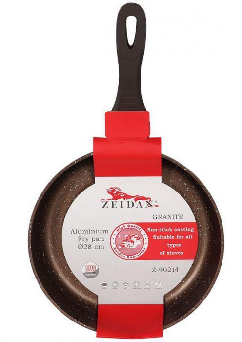 Сковорода алюминиевая ZEIDAN Z-90214 28 см индукционная с гранитным антипригарным покрытием - фото 1 - id-p221148025