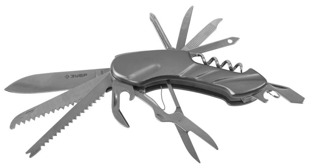 47781 Нож ЗУБР ''МАСТЕР'' складной многофункциональный, ''12 в 1'', металлическая рукоятка - фото 1 - id-p221694945