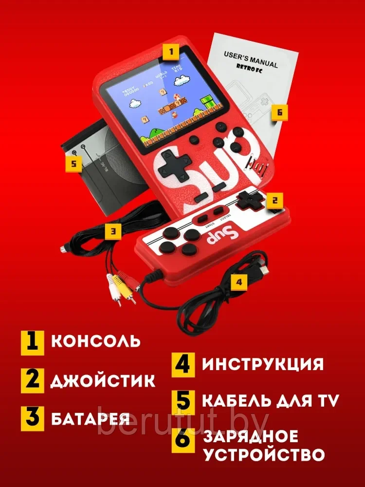 Игровая приставка портативная 8 бит - SUP Game Box PLUS Retro (400 in 1) с джойстиком - фото 9 - id-p221705564