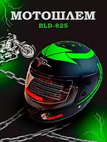 Шлем для мотоцикла мужской мотошлем мото защитный интеграл взрослый мотоциклетный черный зеленый 57-58
