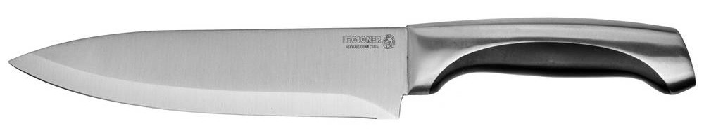 47941 Нож LEGIONER ''FERRATA'' шеф-повара, рукоятка с металлическими вставками, лезвие из нержавеюще - фото 1 - id-p221694988