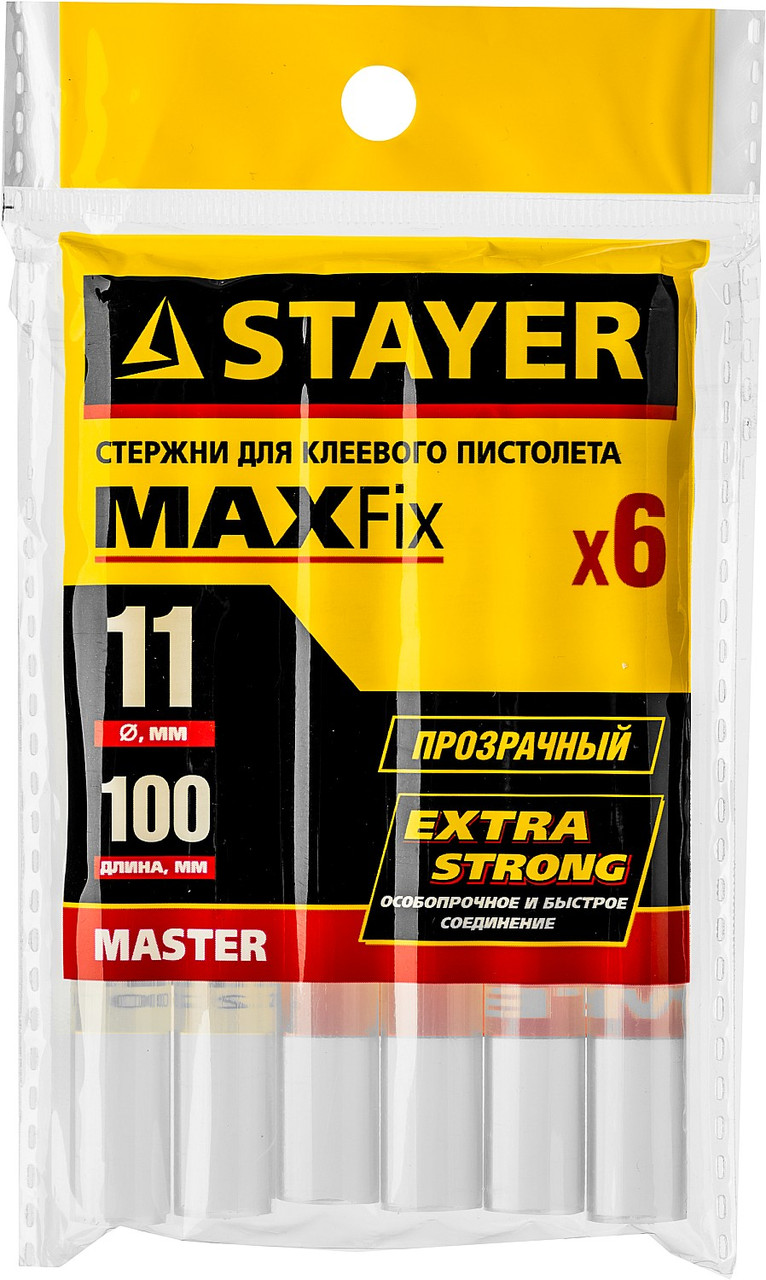 0682-H6 Стержни STAYER ''MASTER'' для клеевых (термоклеящих) пистолетов, 6шт, 11/100мм - фото 2 - id-p221694095