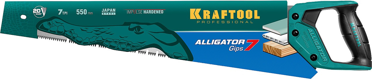 15210 Ножовка для гипса ''Alligator GIPS'', 550 мм, 7 TPI специальный зуб, KRAFTOOL - фото 5 - id-p221704009