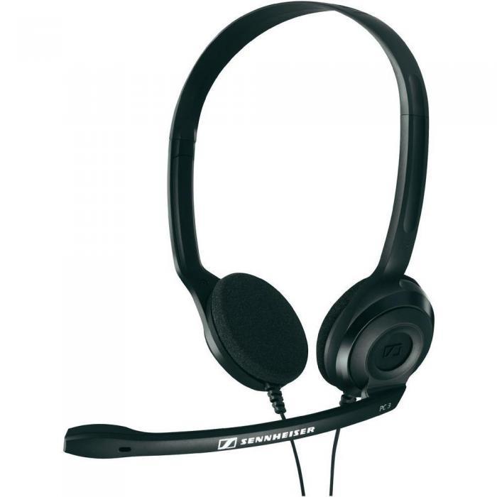 Наушники с микрофоном проводные Sennheiser PC 3 CHAT черные накладные - фото 1 - id-p221592993
