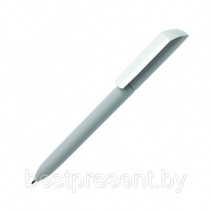 Ручка шариковая автоматическая "Flow Pure GOM CB" софт-тач, серый/белый - фото 1 - id-p221705600