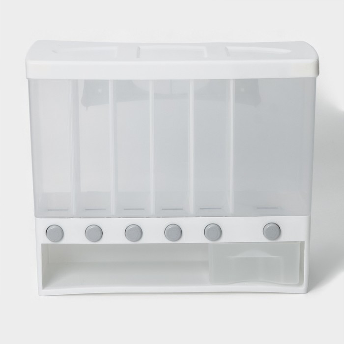 Органайзер для сыпучих продуктов с 6 ячейками 39х14,5х32 см, цвет белый - фото 2 - id-p221706465