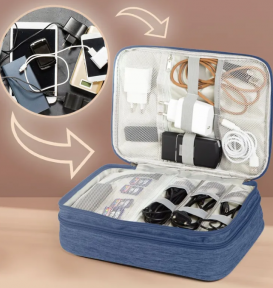 Сумка - органайзер для хранения проводов, зарядных устройств, гаджетов и аксессуаров / Дорожная сумка для