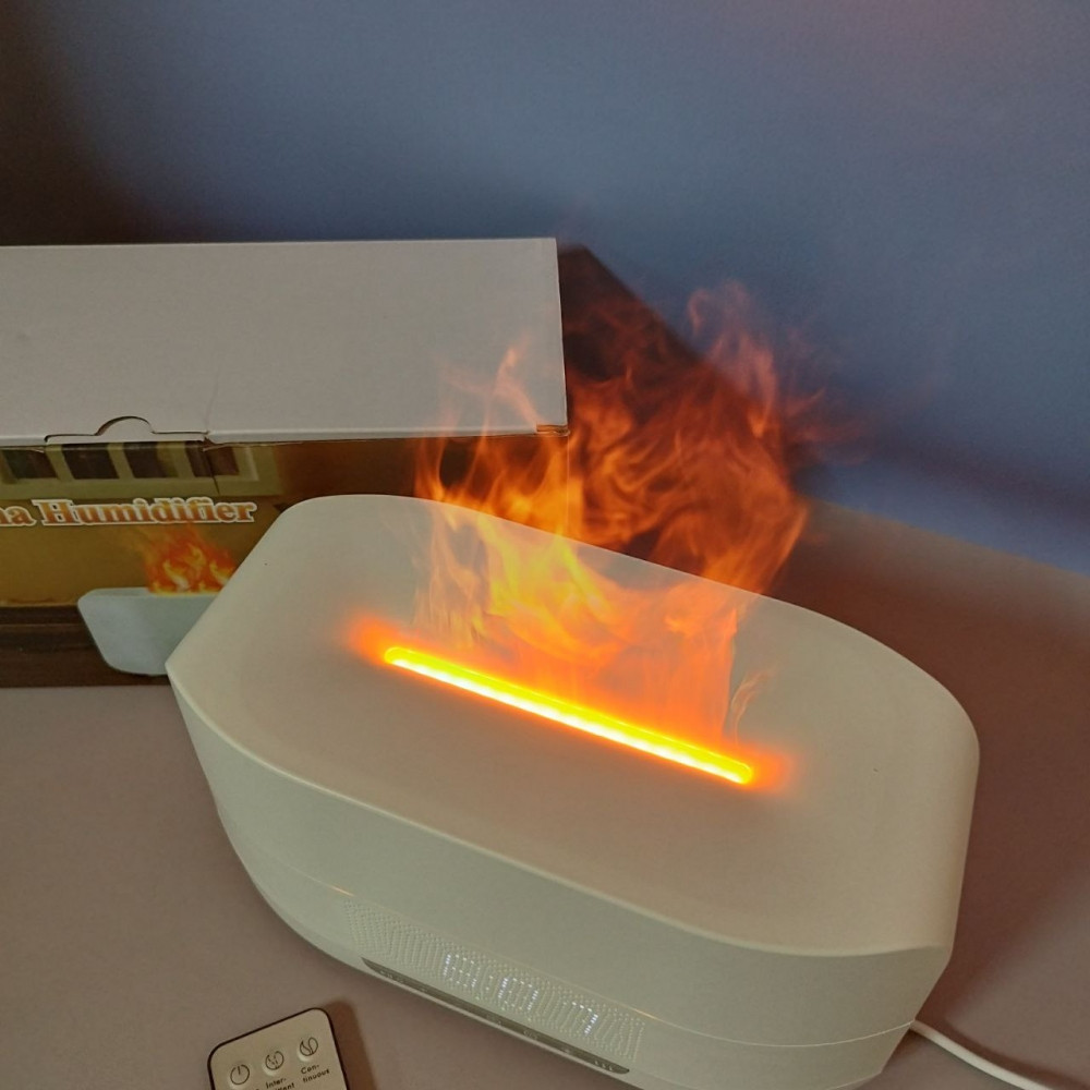 Увлажнитель воздуха с эффектом пламени Flame Aroma Humidifier ТС-030-А, 5 в 1 (аромадиффузор, часы, будильник, - фото 6 - id-p221709043