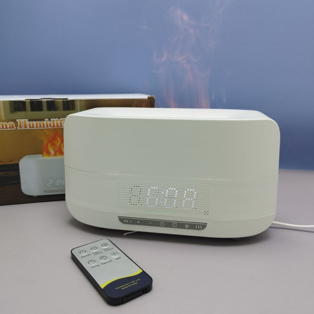 Увлажнитель воздуха с эффектом пламени Flame Aroma Humidifier ТС-030-А, 5 в 1 (аромадиффузор, часы, будильник, - фото 10 - id-p221709043