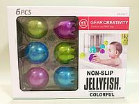 Игрушки для ванной "Разноцветные медузы", Bath Toys, Boon, Jellies, на присоске, 12+ месяцев, 9 штук