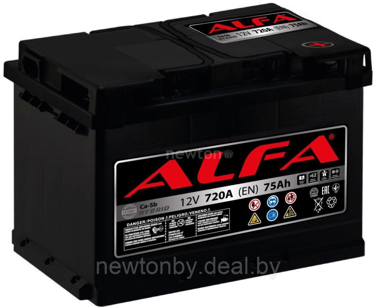 Автомобильный аккумулятор ALFA Hybrid 75 L (75 А·ч) - фото 1 - id-p221709655