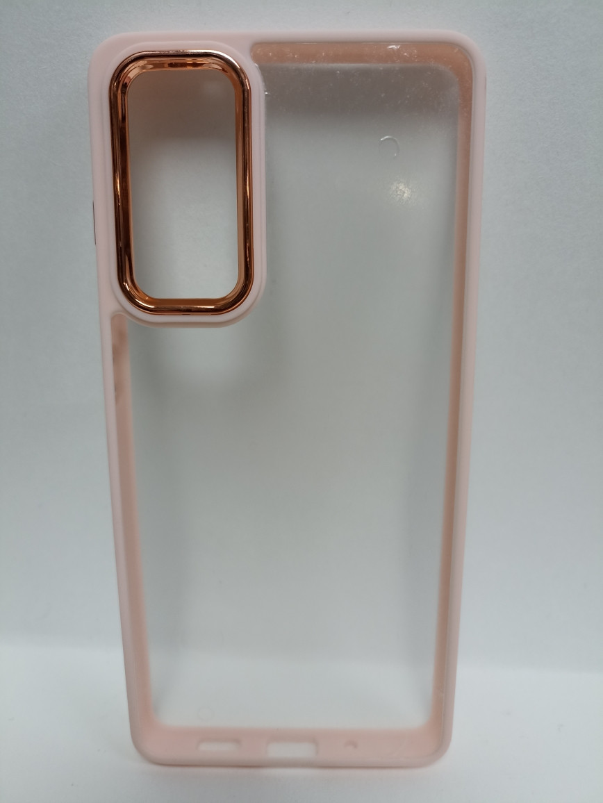 Чехол Samsung S20fe/ S20 lite силиконовый прозрачный с цветным ободком - фото 1 - id-p221709763