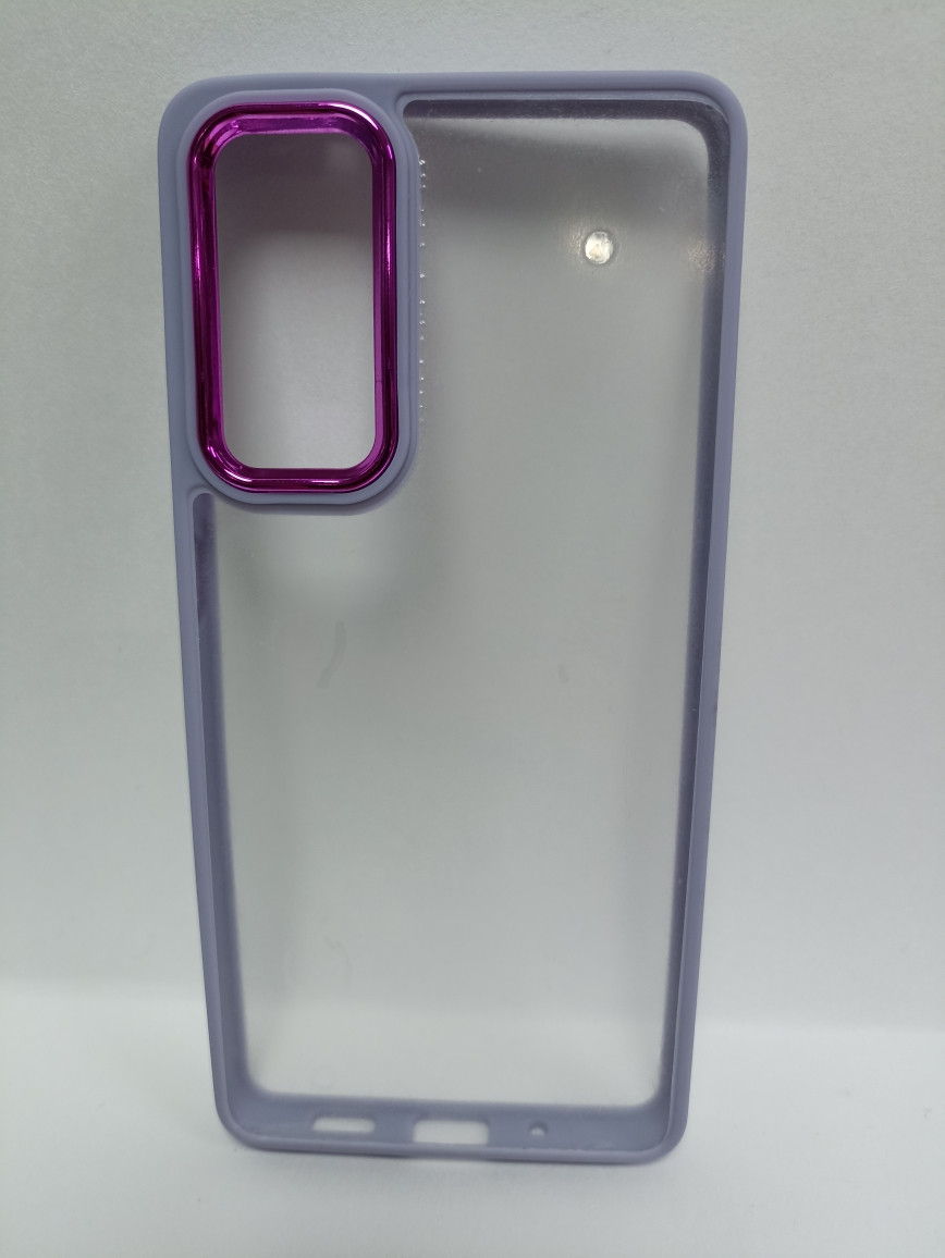 Чехол Samsung S20fe/ S20 lite силиконовый прозрачный с цветным ободком - фото 1 - id-p221709764
