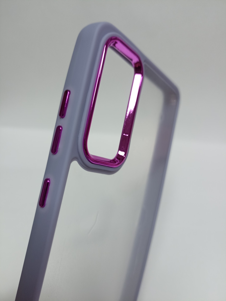 Чехол Samsung S20fe/ S20 lite силиконовый прозрачный с цветным ободком - фото 2 - id-p221709764