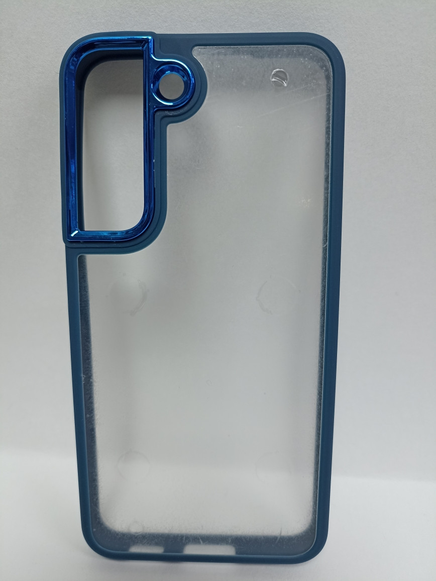 Чехол Samsung S22 силиконовый прозрачный с цветным ободком - фото 1 - id-p221709800