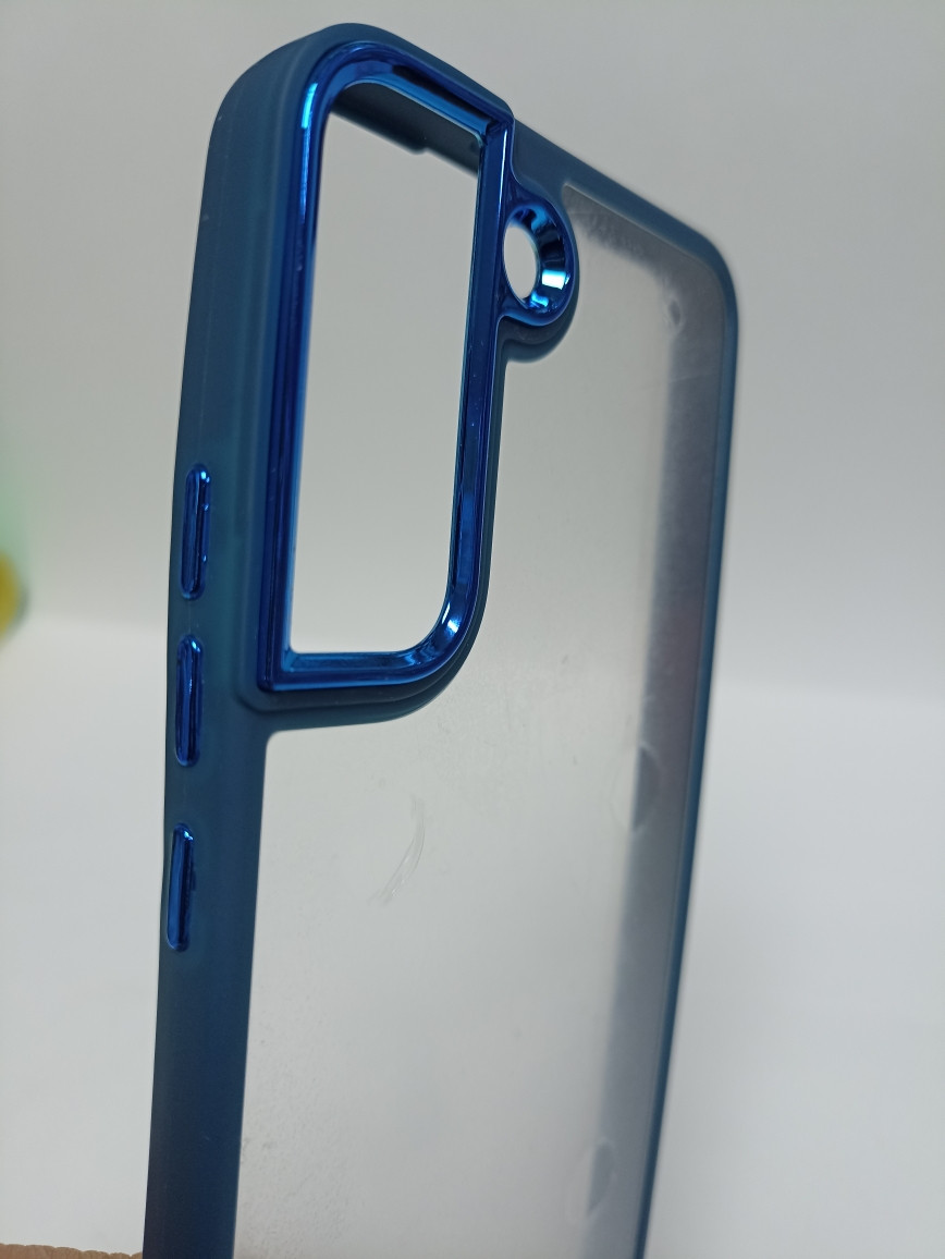 Чехол Samsung S22 силиконовый прозрачный с цветным ободком - фото 2 - id-p221709800