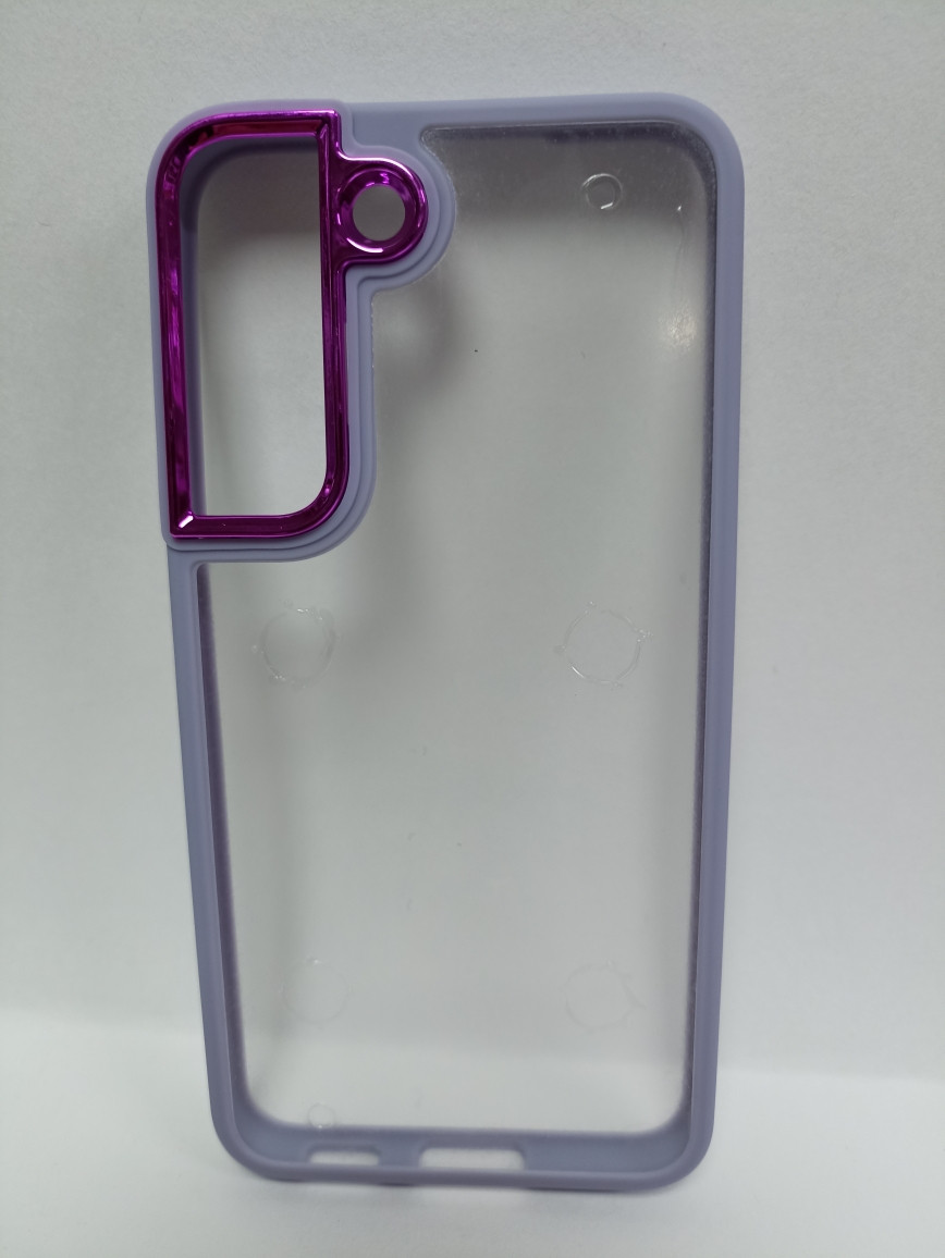 Чехол Samsung S22 силиконовый прозрачный с цветным ободком - фото 1 - id-p221709803