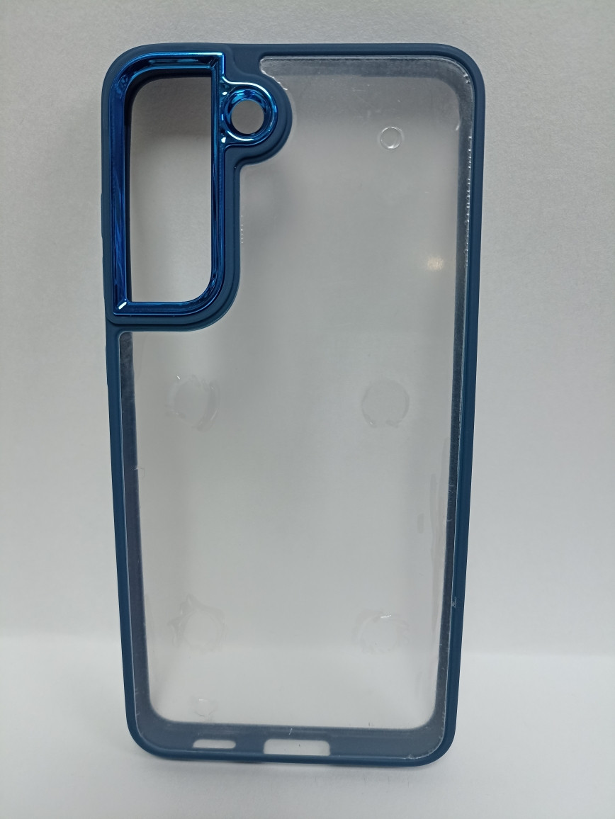 Чехол Samsung S21fe силиконовый прозрачный с цветным ободком - фото 1 - id-p221709814
