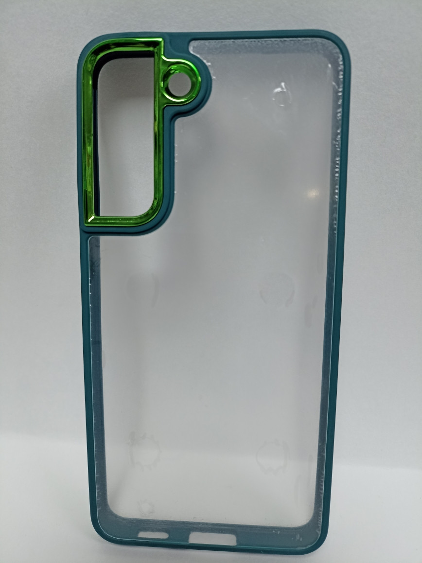 Чехол Samsung S21fe силиконовый прозрачный с цветным ободком - фото 1 - id-p221709823