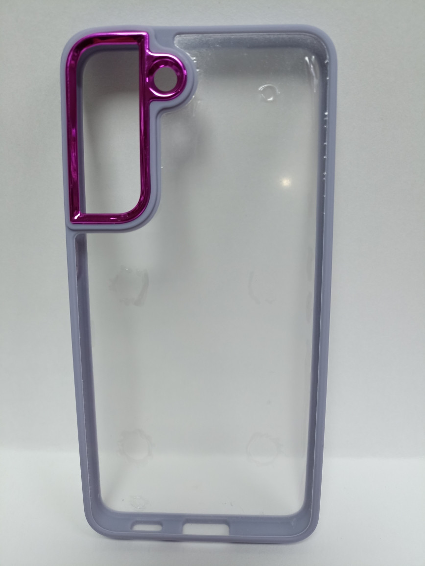 Чехол Samsung S21fe силиконовый прозрачный с цветным ободком - фото 1 - id-p221709825