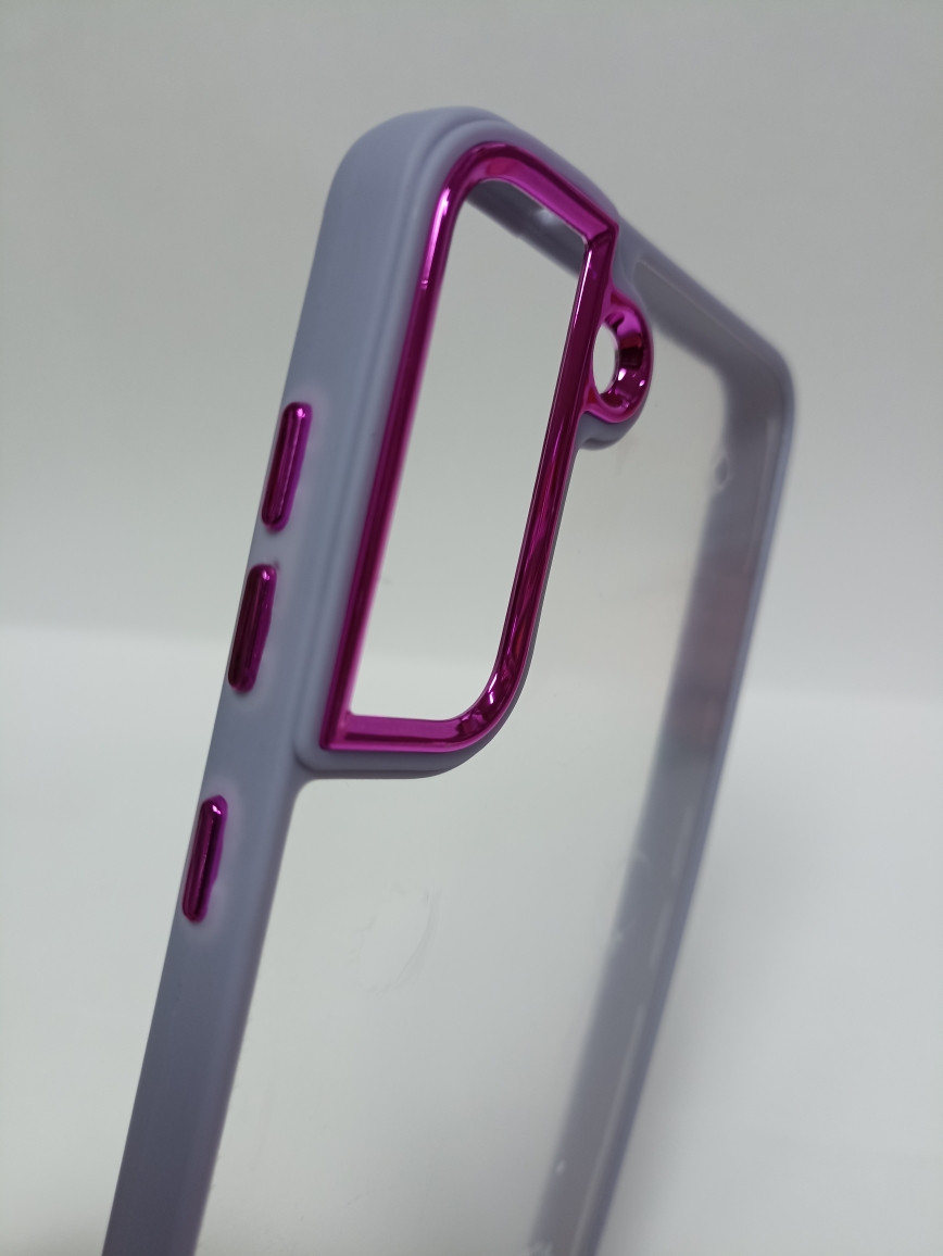 Чехол Samsung S21fe силиконовый прозрачный с цветным ободком - фото 2 - id-p221709825