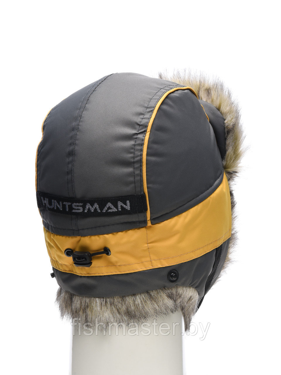 Шапка ушанка зимняя HUNTSMAN Elbrus цв Серый/Банан тк Hit Membrane - фото 3 - id-p221718108