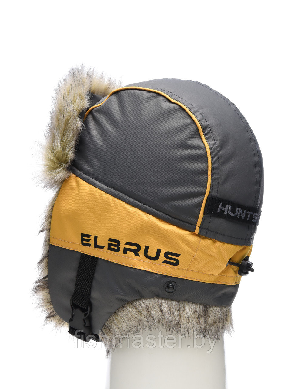 Шапка ушанка зимняя HUNTSMAN Elbrus цв Серый/Банан тк Hit Membrane - фото 7 - id-p221718108