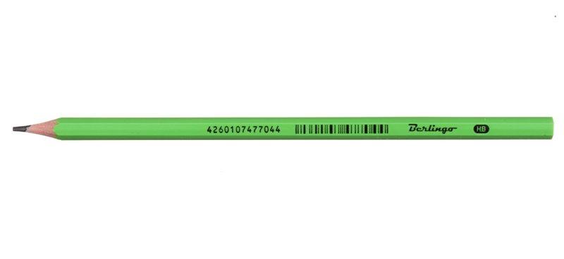 Карандаш чернографитный Berlingo Office Soft твердость грифеля ТМ, без ластика, корпус зеленый