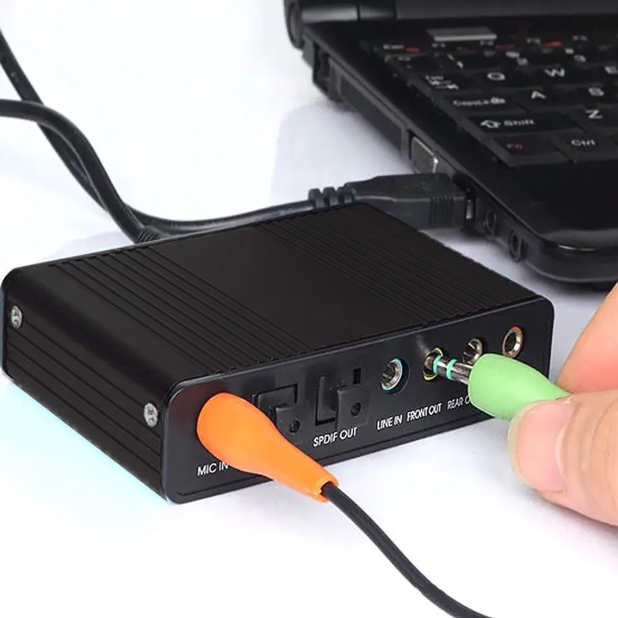 Звуковой адаптер - внешняя звуковая карта USB 3D 5.1/7.1-канальная, 3x ...