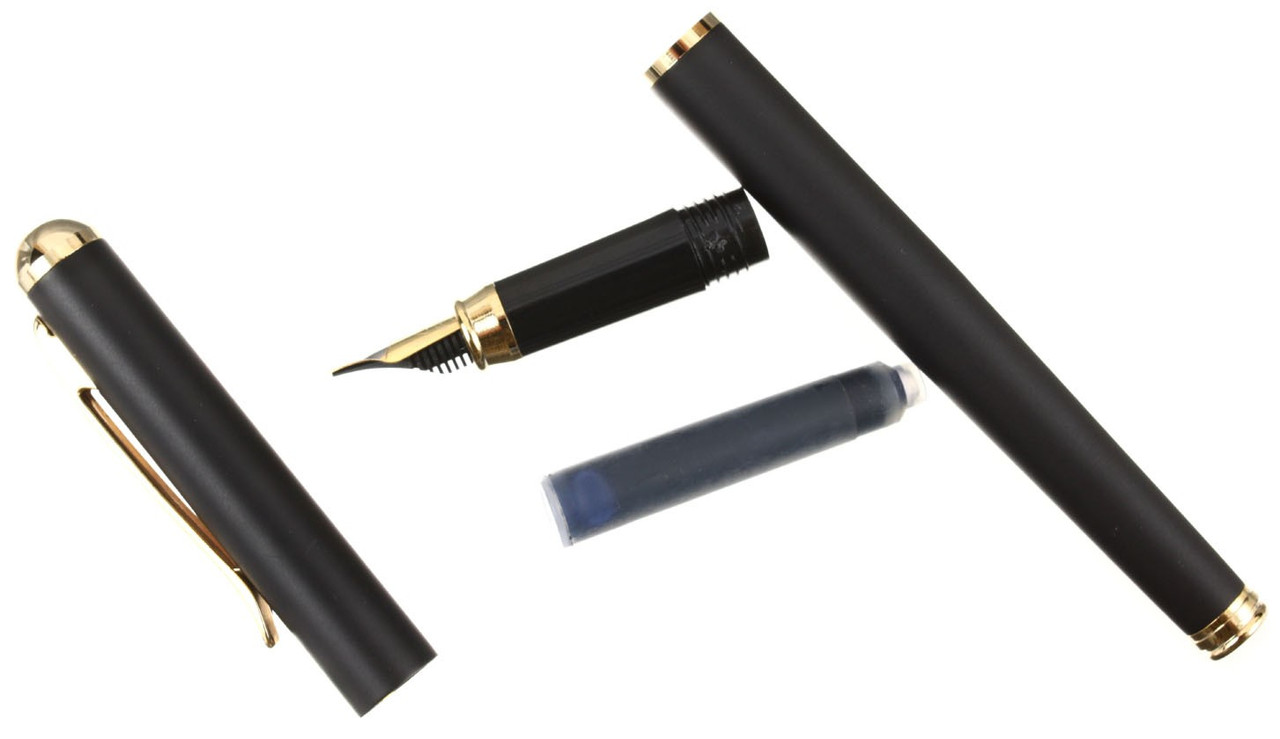 Ручка подарочная перьевая Marvel корпус черный с золотистым, синяя - фото 1 - id-p221709896