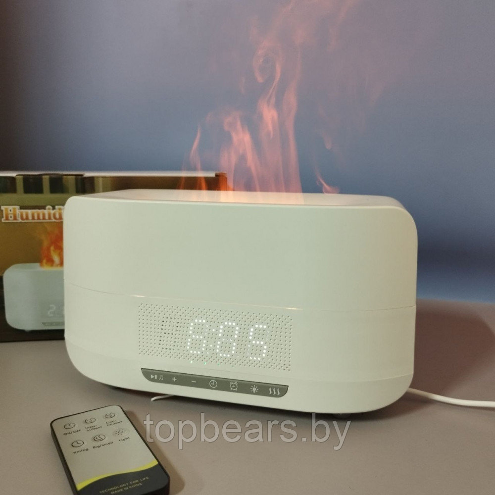 Увлажнитель воздуха с эффектом пламени Flame Aroma Humidifier ТС-030-А, 5 в 1 (аромадиффузор, часы, будильник, - фото 7 - id-p221718969