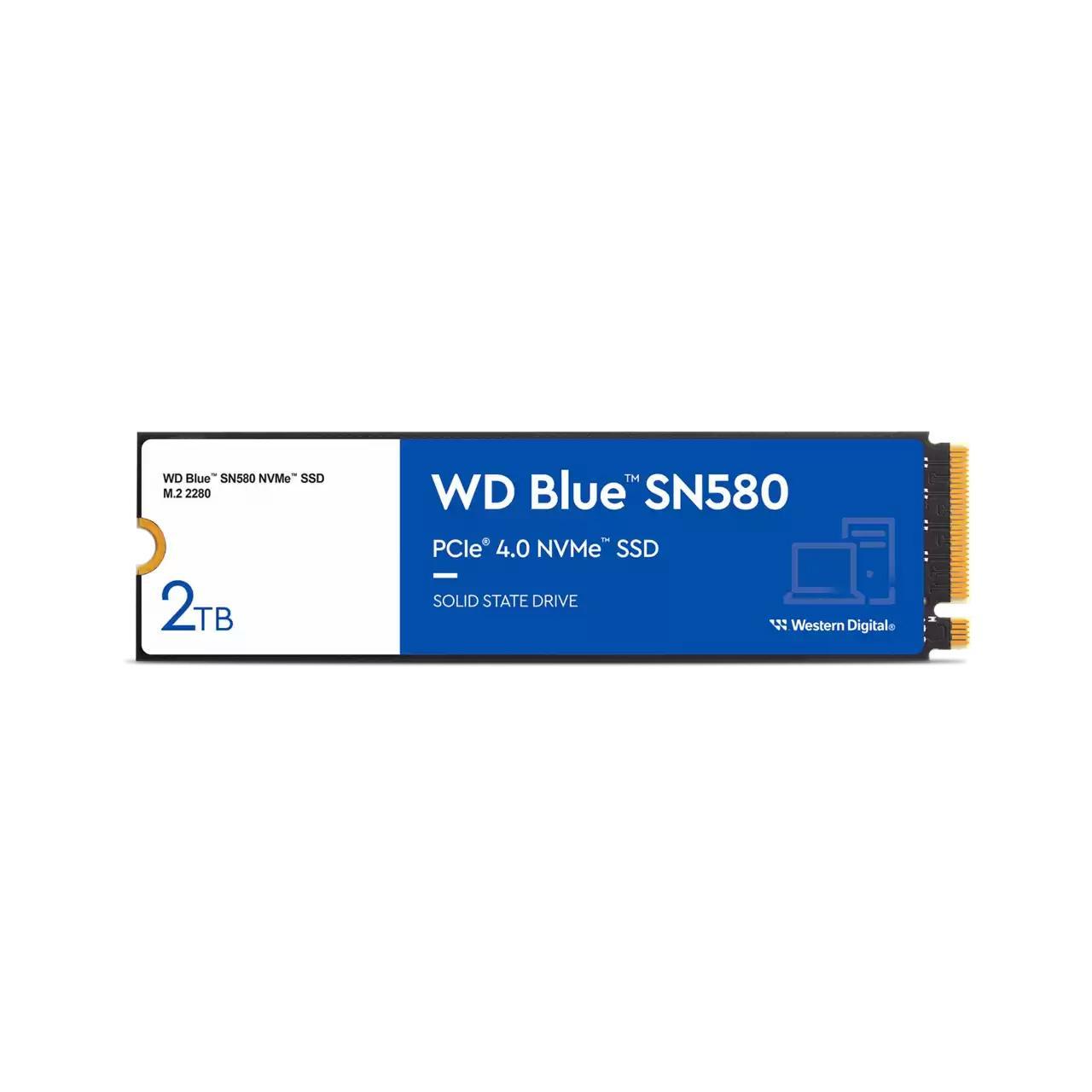 Твердотельный накопитель Твердотельный накопитель/ WD SSD Blue SN580 NVMe, 2000GB, M.2(22x80mm), NVMe, PCIe - фото 1 - id-p221720602