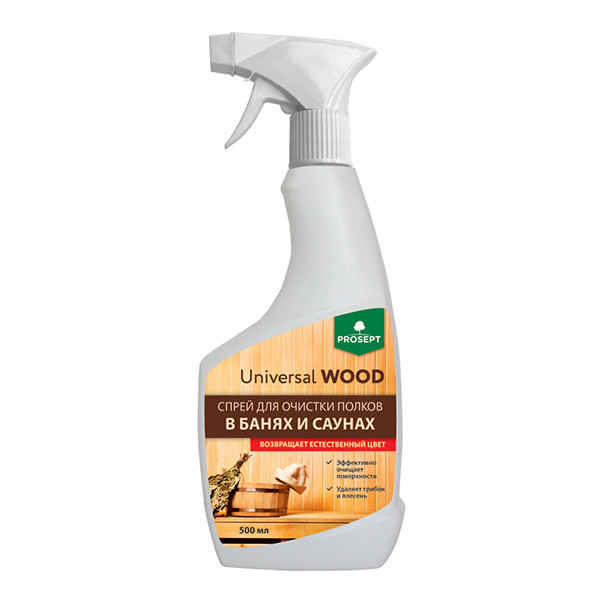 Universal Wood спрей для очистки полков в банях и саунах, готовое 0,5 л - фото 1 - id-p221721130