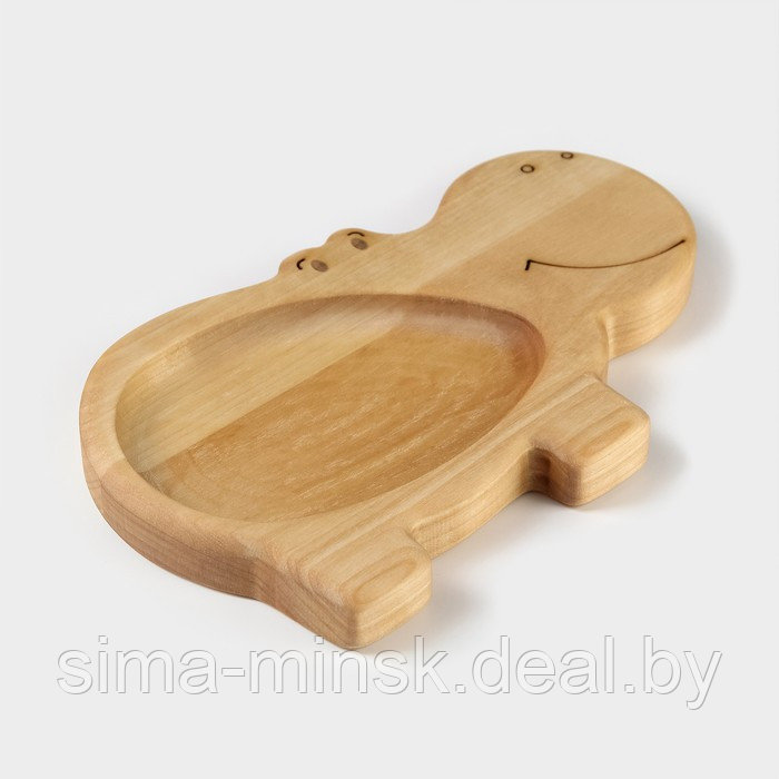 Менажница - тарелка деревянная Adelica «Бегемотик», 19,5×12,5×1,8 см, берёза - фото 4 - id-p221721367