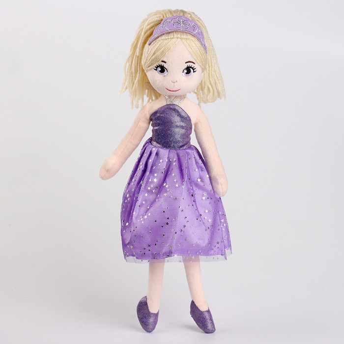 Мягкая игрушка "Кукла" в фиолетовом платье, 35 см - фото 1 - id-p221728651