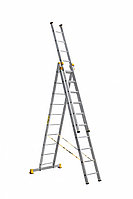 P3 9310 Лестница усиленная трехсекционная 3х10 (297/490/688 см, 22,2 кг) Алюмет