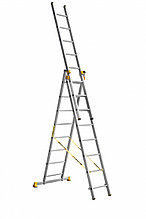 P3 9308 Лестница усиленная трехсекционная 3х8 (241/374/539 см, 18,0 кг) Алюмет
