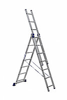 H3 5307 Лестница трехсекционная универсальная алюминиевая 3х7, Алюмет