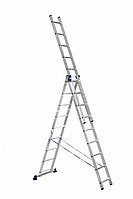 H3 5309 Лестница трехсекционная универсальная алюминиевая 3х9, Алюмет
