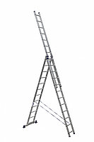 HS3 6312 Лестница трехсекционная универсальная алюминиевая усиленная 3х12, Алюмет