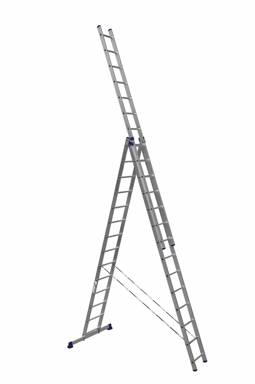 HS3 6314 Лестница трехсекционная универсальная алюминиевая усиленная 3х14, Алюмет - фото 1 - id-p221728909