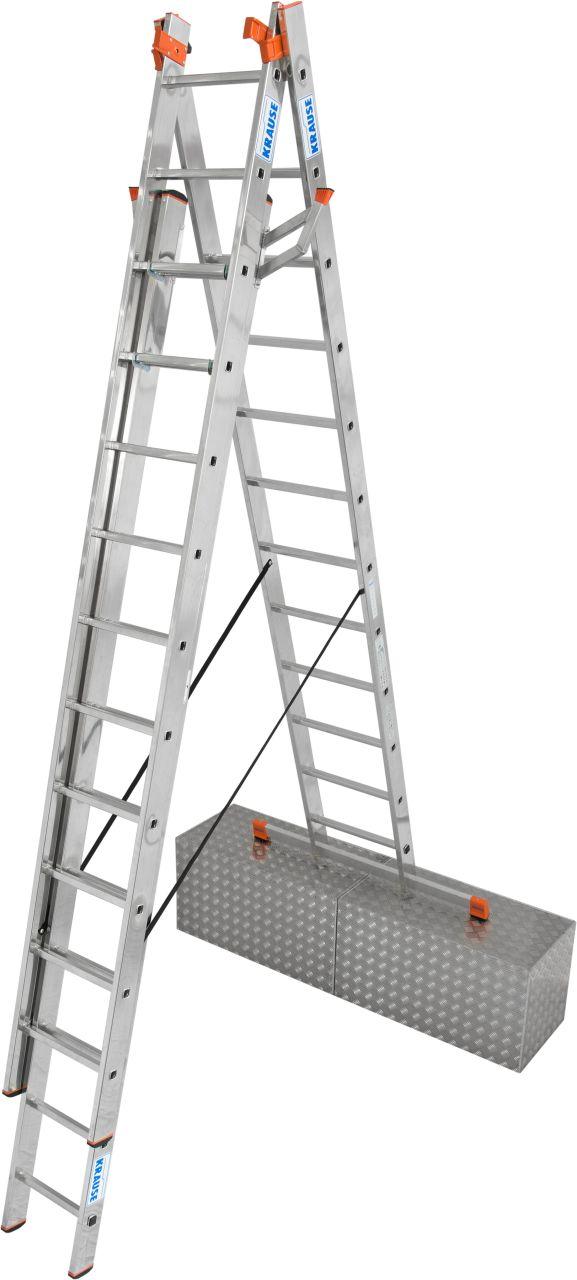 129789 Трехсекционная универсальная лестница с допфункцией TRIBILO Trigon 3х12 KRAUSE - фото 1 - id-p221728922