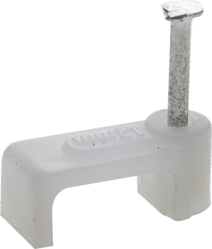 45112-05 Скоба-держатель для плоского кабеля, с оцинкованным гвоздем, 5 мм, 50 шт, ЗУБР Мастер - фото 1 - id-p221726013